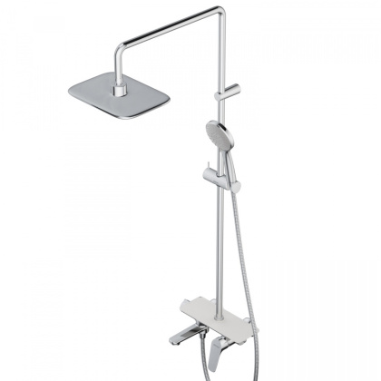 977720000_xxx Origin Bit, душ. система со смесителем-полкой: верх. душ 260*190, ручн. душ 120, 5 реж
