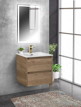 Тумба с раковиной подвесная BelBagno KRAFT 50 Rovere Nebrasca Nature, раковина белая Тумба с раковиной подвесная BelBagno KRAFT 50 Rovere Nebrasca Nature, раковина белая