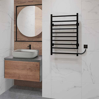 Полотенцесушитель электрический Vincea VTD-1LBE 50x80, черный, таймер Полотенцесушитель электрический Vincea VTD-1LBE 50x80, черный, таймер