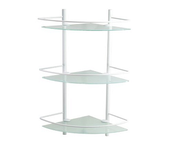 K-3133WHITE Полка стеклянная тройная угловая