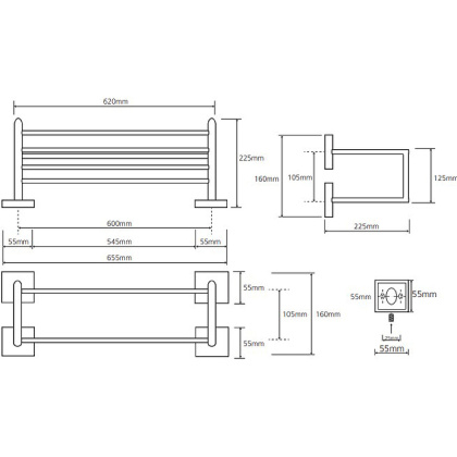 Полочка для полотенецa с вешалкой