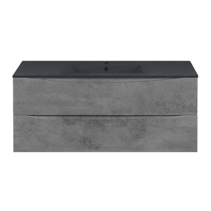 База под керамическую раковину Mia 1200 подвесная, 2 выкатных ящика soft close, Beton