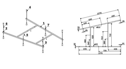W72A-160-100W-R2 Каркас для ванны spirit 160х100