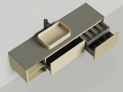 Подвесная тумба Domino 1800, эмаль, с открытой полкой