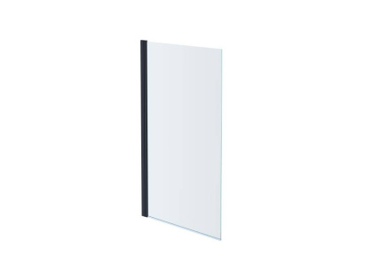 AQ DEL SBA 08015BL Шторка на ванну, одноэлементная, поворотная 800X1500 профиль черный, стекло прозрачное