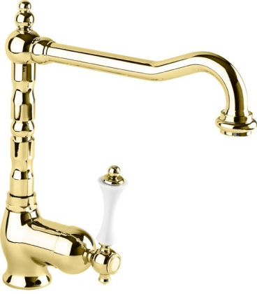 MARGOT-LLM2-02-Bi Смеситель кухонный однрычажный, исполнение бронза, ручка белая