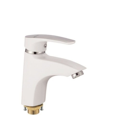 Смеситель для раковины латунь, белый S5001F