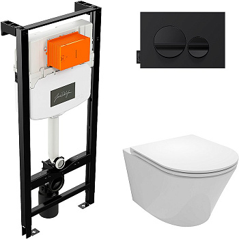 Комплект Jacob Delafon унитаз c инсталляцией и кнопкой Rodin+, E21748RU-00, шт Комплект Jacob Delafon унитаз c инсталляцией и кнопкой Rodin+, E21748RU-00, шт