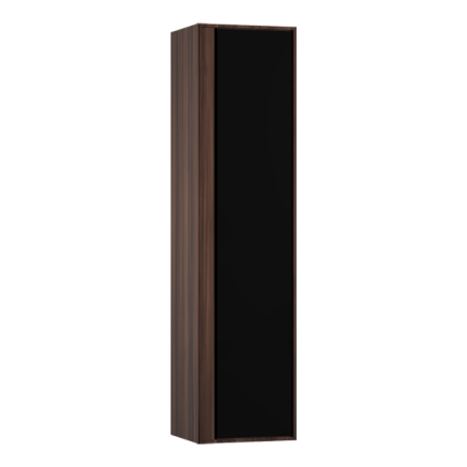 Пенал Metropole правосторонний, цвет сливовое дерево, фасад черное акриловое стекло