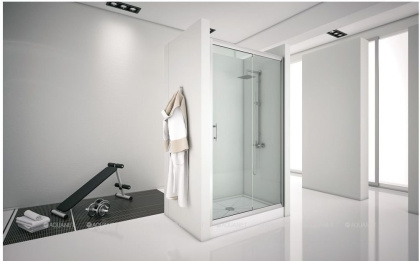 Душевая дверь Aquanet Alfa NAA6121 130, прозрачное стекло