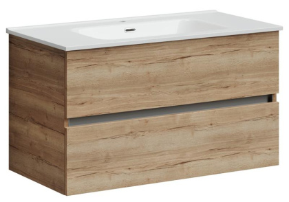 Тумба подвесная SANCOS Urban 890х450х550, c двумя ящиками оснащенными доводчиками, дуб галифакс натуральный , арт. UR90EG