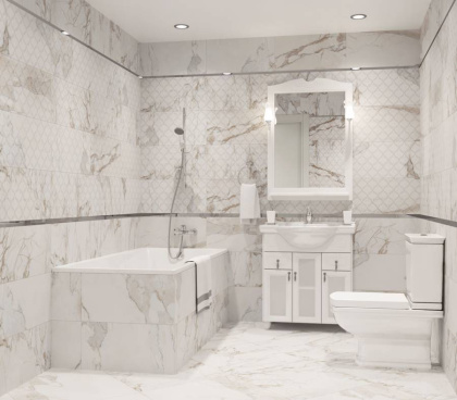 Керамогранит полированный K-1001/LR/600x600x10, Marble Trend
