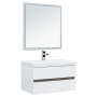Мебель для ванной Aquanet Беркли 80 белый/дуб рошелье (зеркало белое)