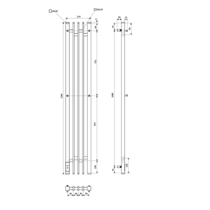 Полотенцесушитель электрический Point Фрея PN20732GB П2 180x1200 диммер слева, графит блеск Полотенцесушитель электрический Point Фрея PN20732GB П2 180x1200 диммер слева, графит блеск