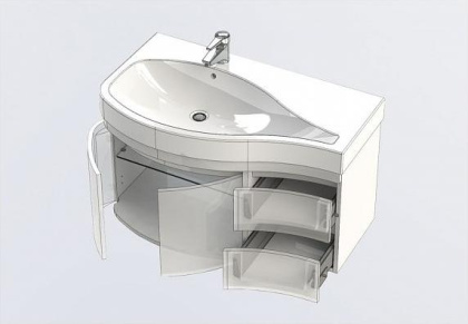 Тумба с раковиной Aquanet Сопрано 95 L белый (2 дверцы 2 ящика) Тумба с раковиной Aquanet Сопрано 95 L белый (2 дверцы 2 ящика)