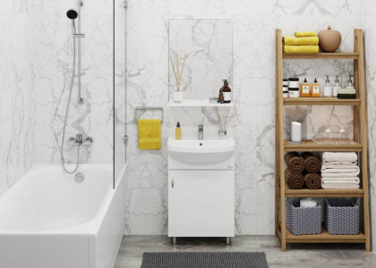 Комплект ONIKA ЭКО 52 (3в1: тумба+раковина+зеркало) Комплект ONIKA ЭКО 52 (3в1: тумба+раковина+зеркало)