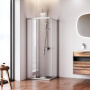 W87G-403-8080-МТ Sunny Душевое ограждание квадратное, раздвижные двери 80x80 серебро,стекло прозрачное