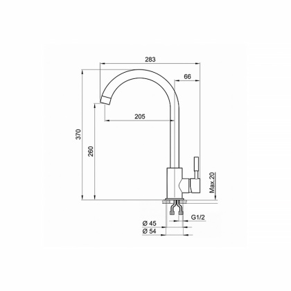 Смеситель для кухни Point PN3101B черный