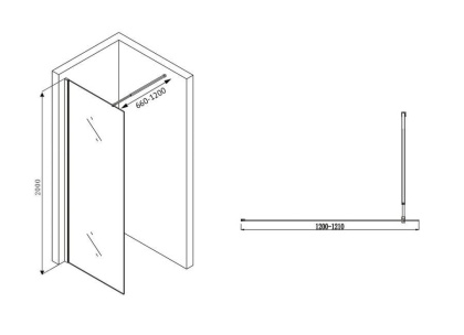 Душевая перегородка ABBER Immer Offen AG61120