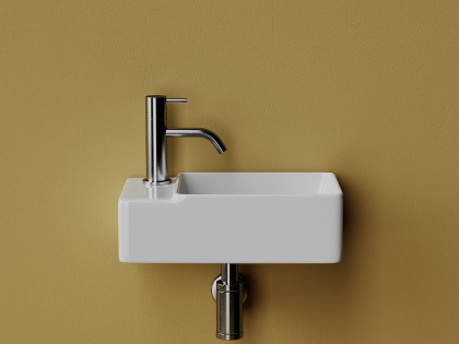 Умывальник подвесной прямоугольный (чаша справа, отверстие под смеситель слева) Element 395*220*125мм Умывальник подвесной прямоугольный (чаша справа, отверстие под смеситель слева) Element 395*220*125мм