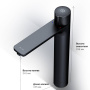 F85A92522 X-Joy TouchReel Смеситель д/умывальника, высокий, чёрный, шт.