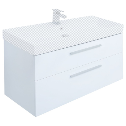 Тумба под раковину Aquanet Nova 100 белый глянец