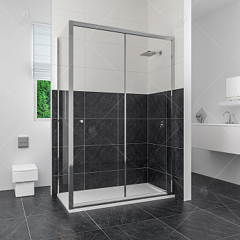 Душевой уголок RGW CL-45, 04094549-11, 140 х 90 x 185 см, дверь раздвижная, стекло прозрачное, хром