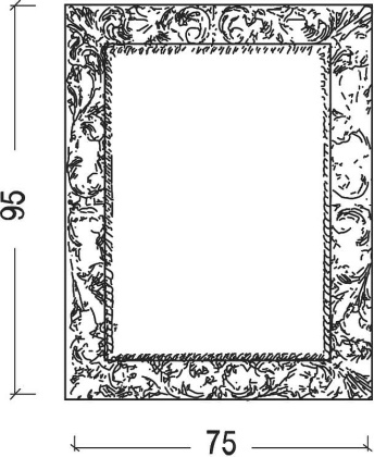 Зеркало прямоугольное, золото массив 515-м Boheme