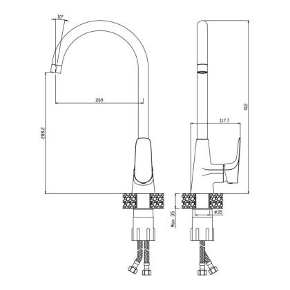 Смеситель д/кухни SIERRA, арт.14430SR
