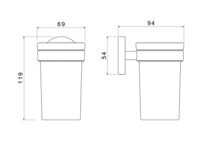 Стакан с держателем AQUATEK, матовый черный AQ4104MB ЕВРОПА