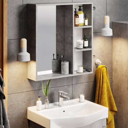 Шкаф-зеркало Onika Девис 65 бетон чикаго, универсальный