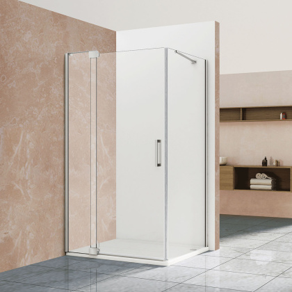 Душевой уголок Extra VSR-1E809080CLB, 800/900*800, черный, стекло прозрачное