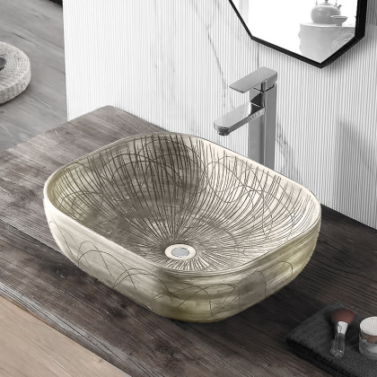 Умывальник накладной, прямоугольный, бронза брашированная, Point Веста 51, PN43703BB Умывальник накладной, прямоугольный, бронза брашированная, Point Веста 51, PN43703BB