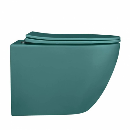 Подвесной унитаз Abber Bequem AC1101MBG темно-зеленый матовый с микролифтом