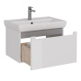 Тумба Lemark BUNO MINI 70см под 1 раковину, подвесная,1 ящик, цвет корпуса, фасада: Белый глянец