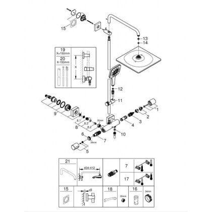 Душевая стойка Grohe Rainshower SmartActive 311 26649000, с термостатом