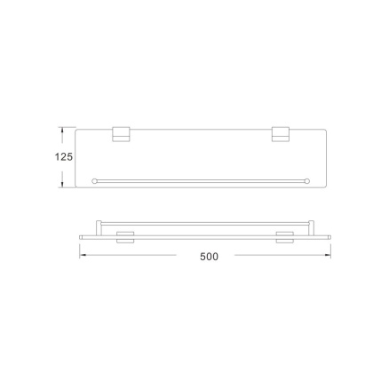 Полка стеклянная 1-ярусная, RG1719H Rose, Черный