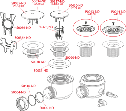 Сифон для душевого поддона с нержавеющей peшeткой