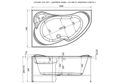 Акриловая ванна Aquanet Capri 160х100 L 203911 Акриловая ванна Aquanet Capri 160х100 L 203911