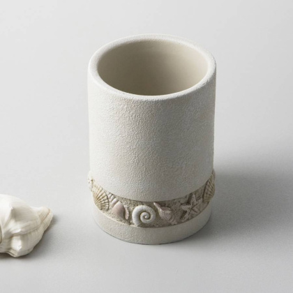 Стакан для зубных щеток Inn, 8,2х10,7х8,2 см, бежевый, K-4328