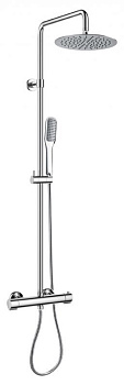 SIESTA-F-CD-T-01 Душевая стойка с термостатическим смесителем верхним и ручным душем, хром, ручки хром SIESTA-F-CD-T-01 Душевая стойка с термостатическим смесителем верхним и ручным душем, хром, ручки хром