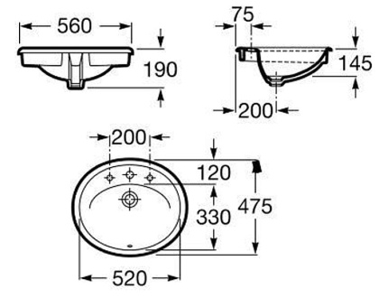 Раковина Roca Java 56 см, 327863000 белая Раковина Roca Java 56 см, 327863000 белая