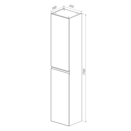 Пенал Lemark VEON 35см подвесной/напольный, 2-х дверный, открывание лев/прав, цвет корпуса, фасада: Белый глянец