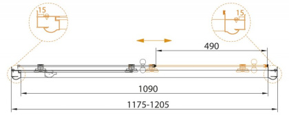 GIUBILEO-BF-1-120-CP-G Душевая дверь
