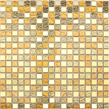 Стеклянная мозаика, Mix Gold 15x15, Metal Стеклянная мозаика, Mix Gold 15x15, Metal