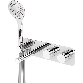 CZR-B-VDM1-T-01 Встраиваемый термостатический смеситель для ванны и душа однорычажный в комплекте с ручным душем, на одной площадке, исполнение хром