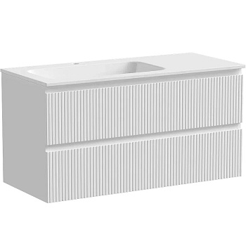 Тумба подвесная SANCOS Snob T левая 995х445х500, c двумя ящиками оснащенными доводчиками, Bianco , арт.SNT100LW