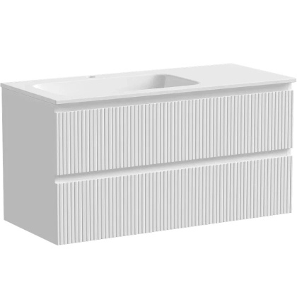 Тумба подвесная SANCOS Snob T левая 995х445х500, c двумя ящиками оснащенными доводчиками, Bianco , арт.SNT100LW