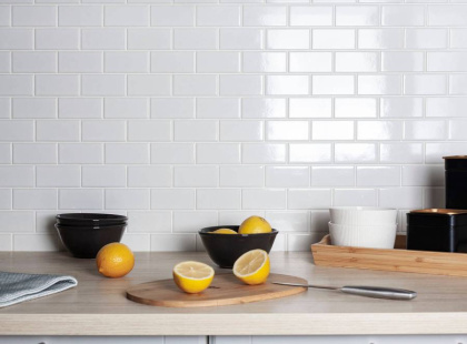 Керамическая мозаика Brick White Glossy 45x95, Brick & Metro