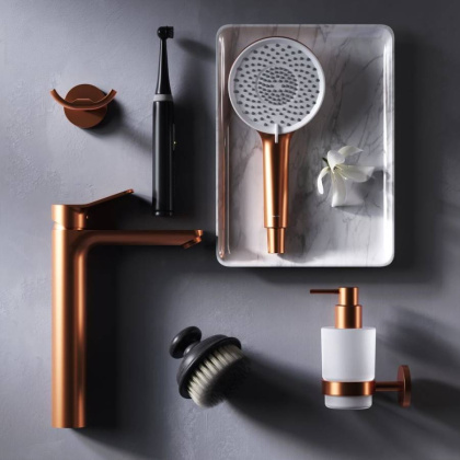 F85A92044 X-Joy, смеситель д/умывальника высокий, роз. золото